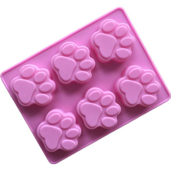 Cheap BPA Free 3D Puppy Footprint Silicone Hard Candy Molds for sale
