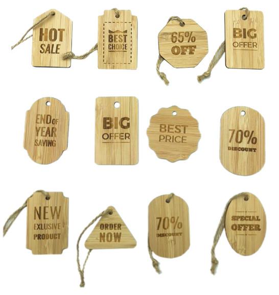 Cheap Bamboo Eco Swing Label Tag With Clothes Careing Info for sale
