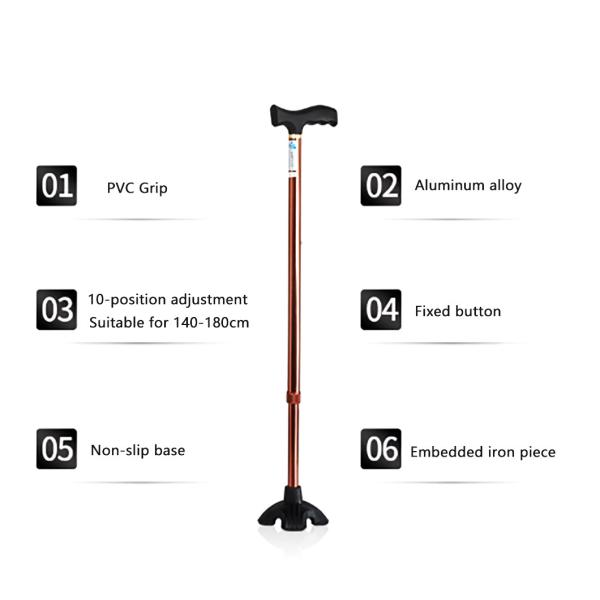 Adjustable Folding Walking Canes 4-Section Foldable Walker Aluminum Walking Cane