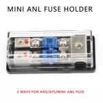 2 Way Car Fuses Box Holder 8GA Input Output AFS Mini ANL Fuse Block for 60A Fuse