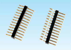China Single Row Right Angle Pin Header Connector SMT Type Copper Alloy Contact Material on sale