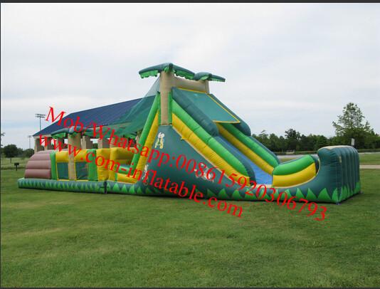 Cheap Long inflatable obstacle course park for sale