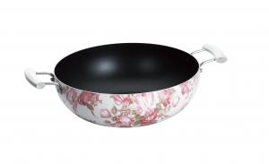 28cm Two Ears Nonstick Induction Cooking Wok Pan With Silk Painting