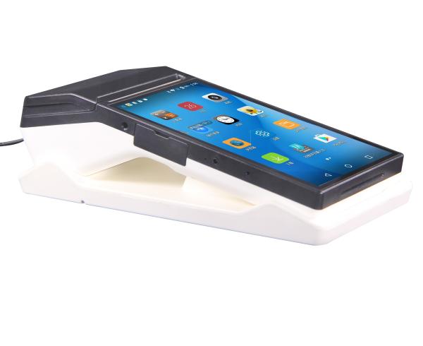 Cheap 1GB DDR3 8GB EMMC Storage Mini Handheld POS Terminal with BT 4.0 and QR Code Printer for sale