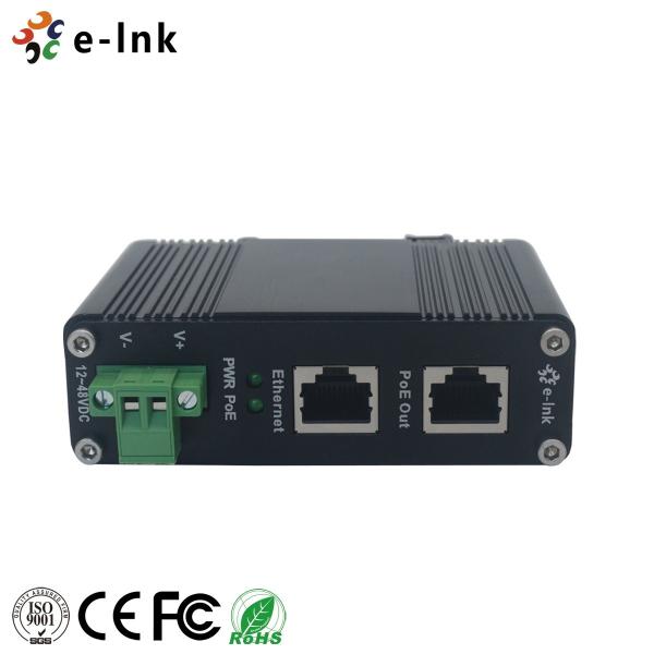 Cheap Industrial Gigabit PoE+ Injector Adapter, 12~48VDC Power Input for sale