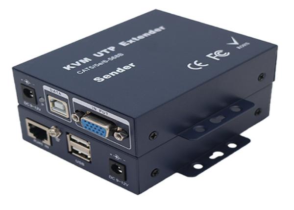 Cheap FCC Approved 100M VGA Extender Over CAT5 With Audio KVM Adaptive for sale