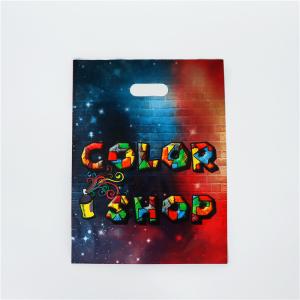 China LDPE Die Cut Patch Handle Color Custom Printed Plastic Bag on sale