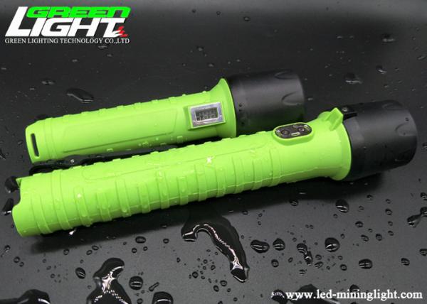 Cheap Waterproof Rechargeable Led Flashlight Miner Security Green Color 12000LUX for sale