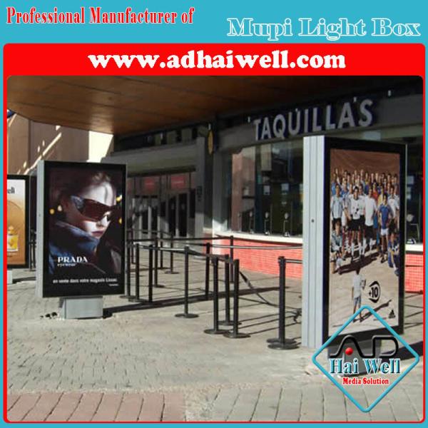 Cheap Bus Shelter Side Mupi Scrolling Light Box for sale