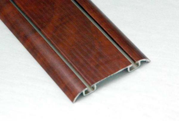 Square Wood Finished Aluminum Door Frame Profile For Construction Material