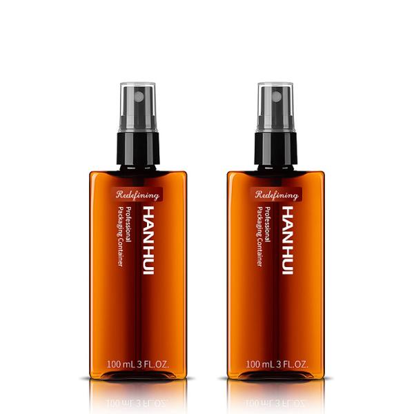 Cheap Square Brown Plastic Spray Bottles 100ML For Cosmetic Water Free Sample for sale