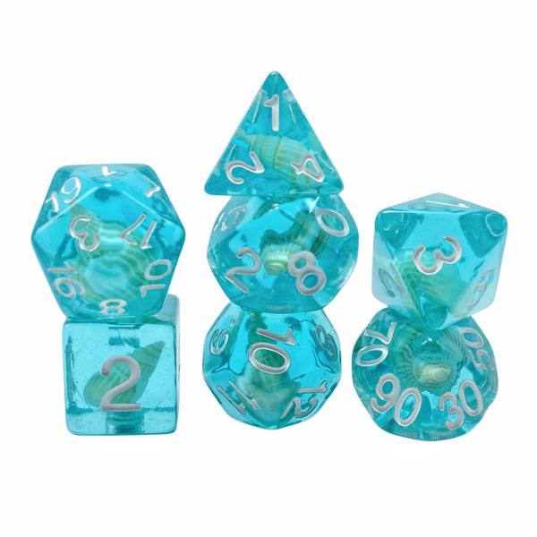 Cheap conch resin board game dice set dnd dice for sale