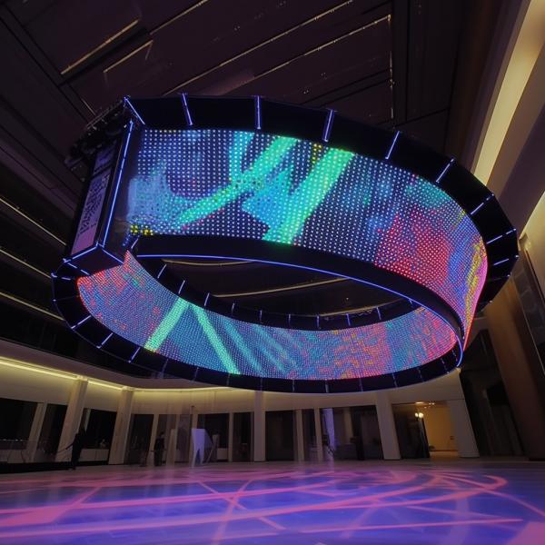 Cheap P4.81 Transparent Flexible LED Screen Display Low Maintenance for sale