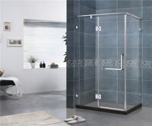 China 180 Degree Stainless Hinge Shower Enclosures  Rectangle With Support Bar 8 MM Tempered Glass on sale