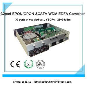 China Fiber transmission equipment of optical amplifier GEPON WDM Combiner 1550nm high power 32port PON EDFA on sale