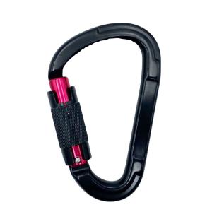 China Customized Aluminum D-shape Screw Snap Hook Carabiner for Climbing High Strength 25kn on sale