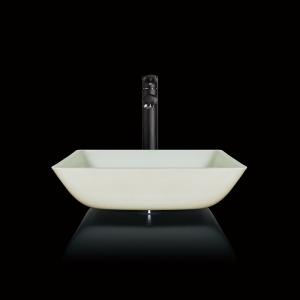 Best Super Clear Bathroom Wash Basins Tempered Glass White Seamless Square Sink Bowl wholesale