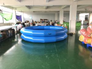 China Light Blue Color Portable Inflatable Pool With Air Pump Logo Printing on sale