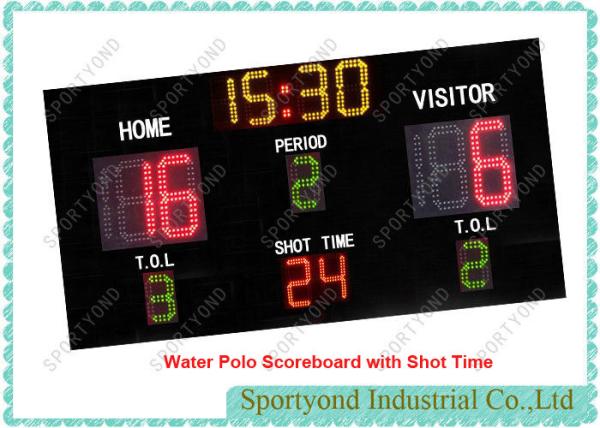 Cheap Electronic Water Polo Scoreboard With Led Shot Clock Display , Timer Display, Aluminum Housing for sale