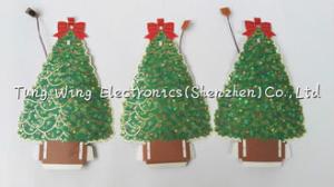 China 4C Printing Musical Greeting Card AG10 Battery Christmas Tree Shaped on sale