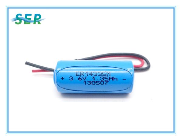 Cheap Spiral Type 3.6V 1200mAh Lithium Primary Battery 2/3AA Size ER14335M For Water Heating Meter for sale