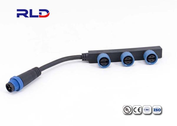Cheap Led Lighting M15 Distributor 1 Output 2 Port Waterproof Plug Connector for sale