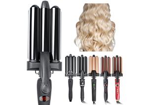 China Professional Three Barrel Hair Waver With LCD Temperature Display on sale