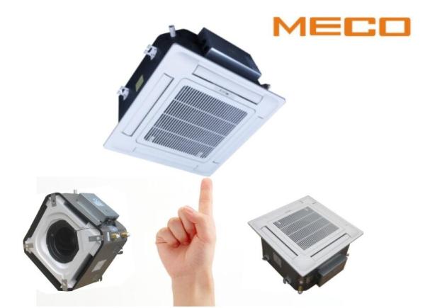 Cheap 1000CFM 4-way ceiling suspended fan coil units cassette type ，chilled water fan coil unit  M style for sale