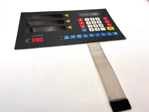 Cheap Glossy Finish Polyester Transparent Window Convex Membrane Switch Panel For CNC Machine for sale