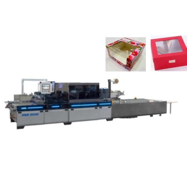 Cheap Toy Paper Window Box Patching Machine Automatic V Cut Creasing Gluing for sale