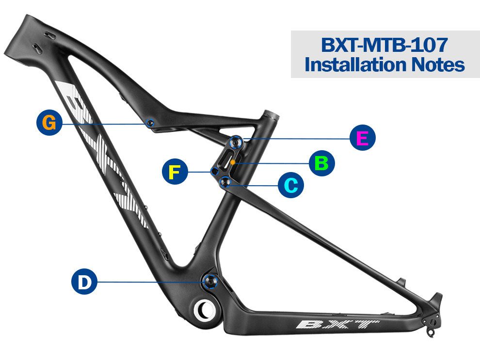 BXT Full Suspension Frame Screw Bicycles Parts BXT-077 097 107 Bike Frame Accessories