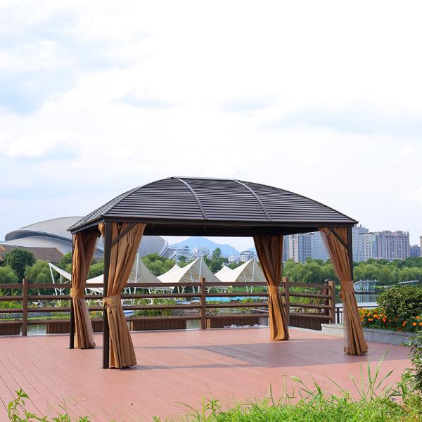 Cheap Garden Morden Party Double Polycarbonate Roof Gazebo Rust Proof for sale