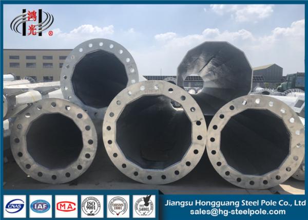 Cheap Q235 ISO 9001 Steel Transmission Pole For Transmission Lines And Distribution Line Project for sale