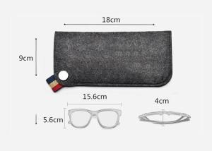 Best Custom Laser Printing Wool Felt Bags , Open Type Felt Glasses Pouch wholesale