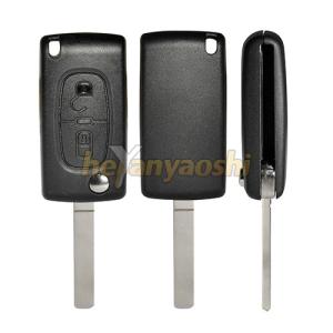 China Citroen C2 C3 C4 C5 C6 Flip Folding Car Key shell, Durable Remote Key Shell 2 Button with VA2 Blade on sale