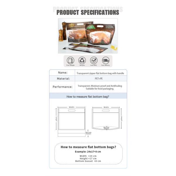 Custom Handheld Hole Roast Chicken Packaging Bag Plastic Roast Grilled Chicken Bag With Zipper