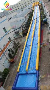 China Anti - UV Long  Inflatable Water Slide Park Amusement Slide Park On Land on sale