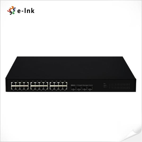 Cheap L3 Managed 24G 4x1000M SFP Ethernet Switch RISC 400MHz Processor for sale
