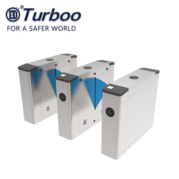 Cheap Flap Barrier Gate Access Control System Integarted RFID Card Reader And QR Scanner for sale