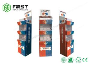 Printed POP Corrugated Cardboard Floor Display Shelf Floor Stand Custom Made Carton