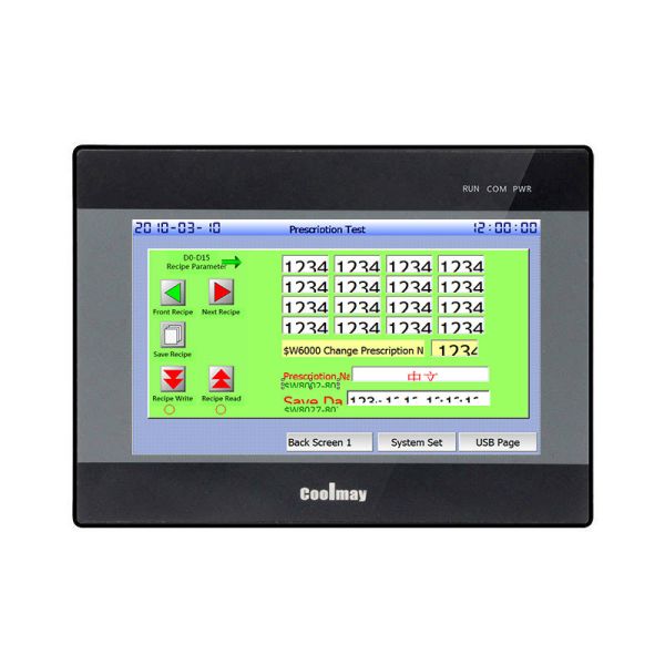 Cheap Coolmay 5 Inch HMI PLC All In One RS232 RS485 support Modbus RTU protocal Ethernet optional function plc controller programming plc with hmi touch panel integrated for industrial application for sale