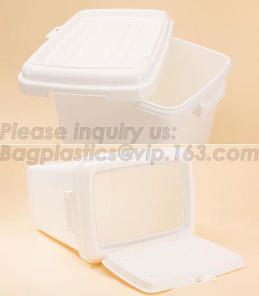 gift pet food container with flap lid, Square Pet Food Large Container / Animal Metal Food Seed Storage Bin, bagplastics