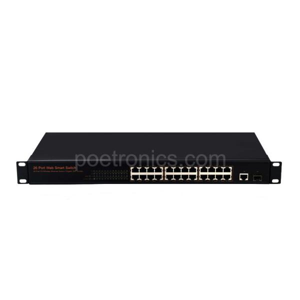 Cheap Web Smart Network Switch 1+24 port (Gigabit Combo & 10/100M RJ45) 6.8Gbps Bandwidth for sale