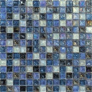 Special sea blue water waving glass mosaic tile square shape tile for swimming pool