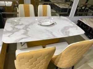 White European Style Coffee Table , Faux Marble Rectangular Coffee Table