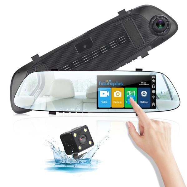 Cheap Dual Lens 1080P 5inch Vehicle Dash Cam Front And Rear View Mirror for sale