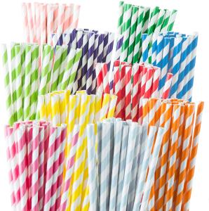 Best 6mm Christmas Drinking Black And White Rainbow Biodegradable Paper Straws wholesale