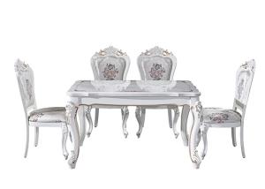 China 80cmx130cmx75cm White Marble Top Dining Table on sale