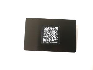China Smart Writable NFC QR Metal Business ID Card Matt Black Brush Finish on sale
