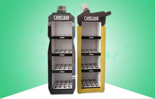 Cheap Bottle - Shape Free Standing Display Units Cardboard 4 Shelf Easy Assembly Structure for sale